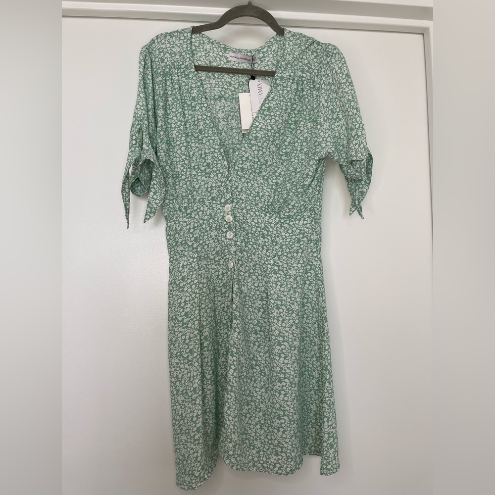 Faithful the Brand green and white print dress size 4 (brand new with tags)